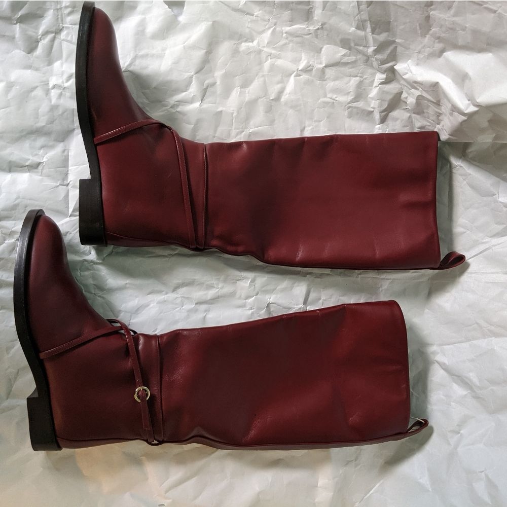 NINA RICCI Bordeaux leather boots 5 (35) BNWOB